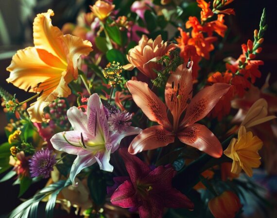 bouquet de fleurs exotiques